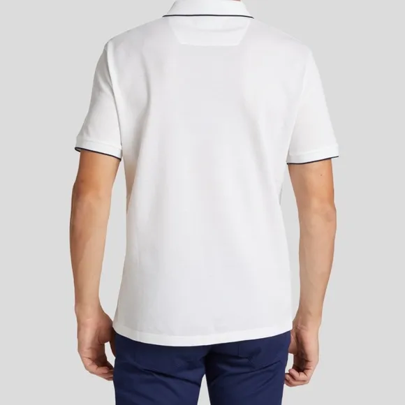 🆕 👕 Giorgio Armani Cotton Polo Shirt Color: White/Navy | Size: 52