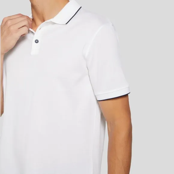 🆕 👕 Giorgio Armani Cotton Polo Shirt Color: White/Navy | Size: 52