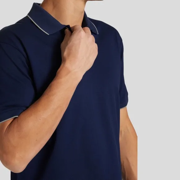 🆕 👕 Giorgio Armani Jersey Cotton Polo Shirt Size: E 58 Color: Navy/Grey