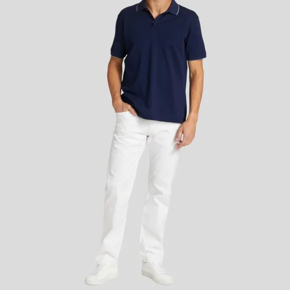🆕 👕 Giorgio Armani Jersey Cotton Polo Shirt Size: E 58 Color: Navy/Grey