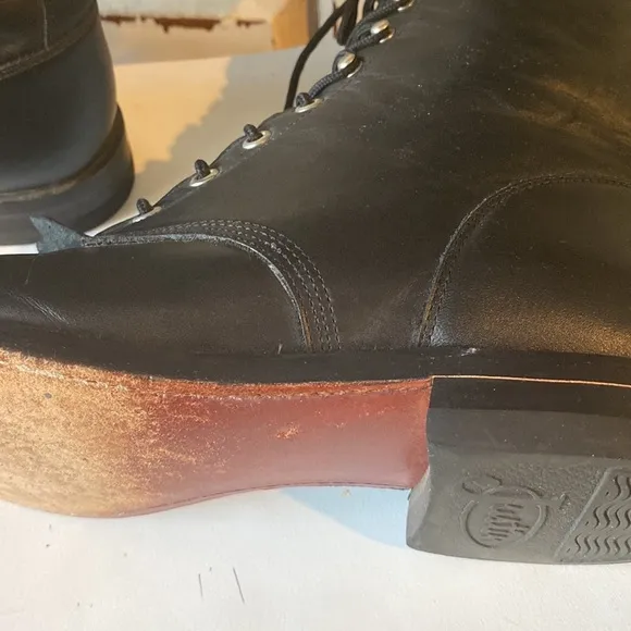 - Justin Boots, Black Elephant Packer Boots-8.5 D