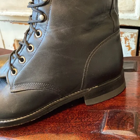 - Justin Boots, Black Elephant Packer Boots-8.5 D