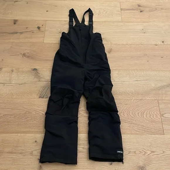 ✨ Lands End Kids Squall Waterproof Insulated Iron Knee Snow Bibs 10 Black