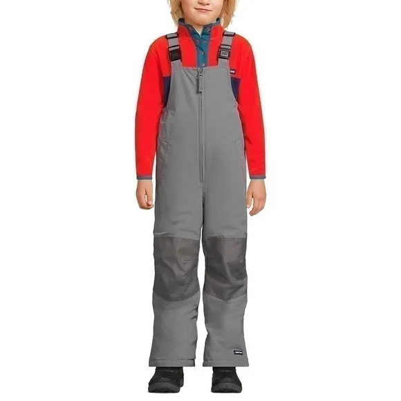 ✨ Lands End Kids Squall Waterproof Insulated Iron Knee Snow Bibs 10 Black