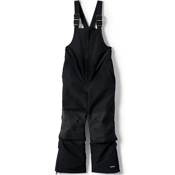 ✨ Lands End Kids Squall Waterproof Insulated Iron Knee Snow Bibs 10 Black