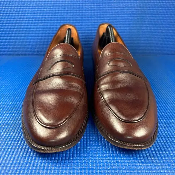 🔴 SUITSUPPLY Men`s Size 13 Brown Penny Loafer Casual Dress Shoes FW133416