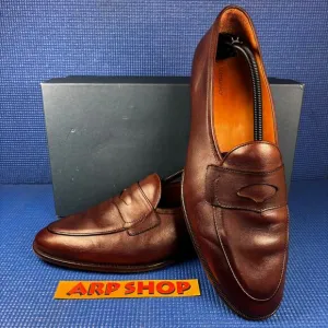 🔴 SUITSUPPLY Men`s Size 13 Brown Penny Loafer Casual Dress Shoes FW133416