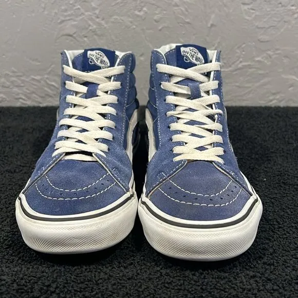 🔥 VANS Classic Hi Sk8 Hi Top Skate Shoes Denim Blue Suede Men Sz 7.5 / Wm's 9
