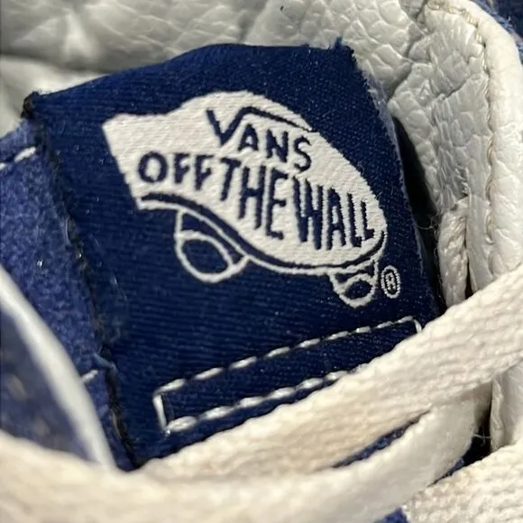 🔥 VANS Classic Hi Sk8 Hi Top Skate Shoes Denim Blue Suede Men Sz 7.5 / Wm's 9