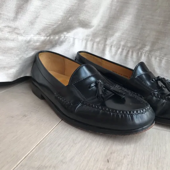 $125 Cole Haan Men Pinch Tassel Loafers leather shoes black 11.5 D