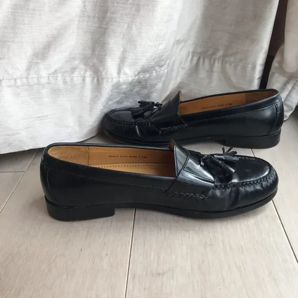 $125 Cole Haan Men Pinch Tassel Loafers leather shoes black 11.5 D