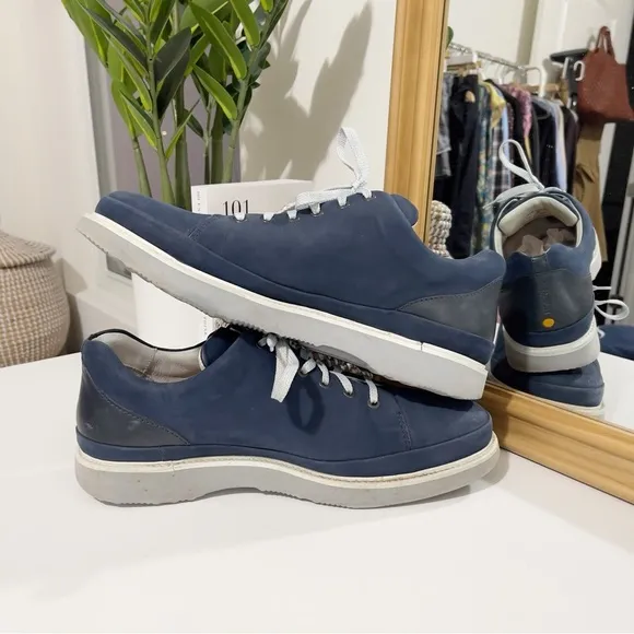 $285 SAMUEL HUBBARD fast mens navy blue lace up casual sneakers shoes