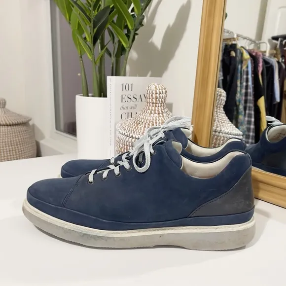 $285 SAMUEL HUBBARD fast mens navy blue lace up casual sneakers shoes