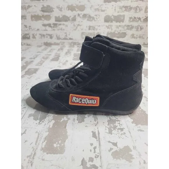 3078 Racequip Black Suede Boots Size 9 SFI Spec‎ 3.3/5