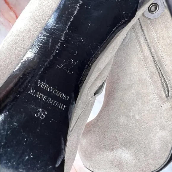 3.1 Phillip Lim Dee Dee Gray Suede Leather Stiletto Booties Boots Heels 36