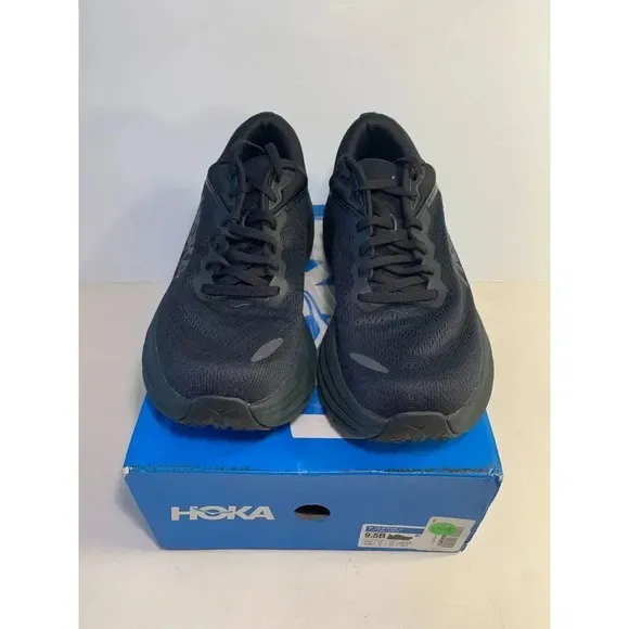 .4019 Hoka Clifton 9, Black/Black, Womens Running Shoes-US 9.5 Womens
