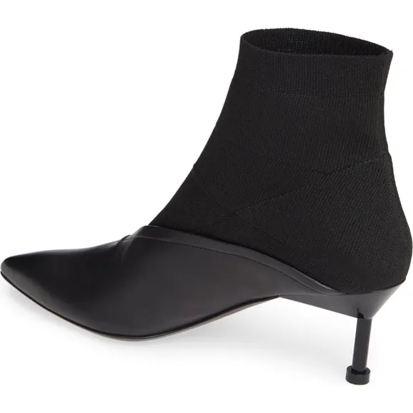 $520 NEW Mercedes Castillo Black Leather Sock Boots IT39/US9