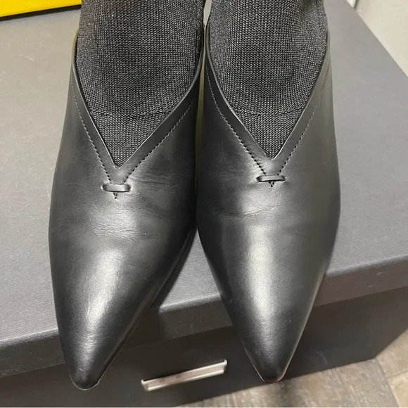 $520 NEW Mercedes Castillo Black Leather Sock Boots IT39/US9