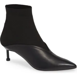 $520 NEW Mercedes Castillo Black Leather Sock Boots IT39/US9