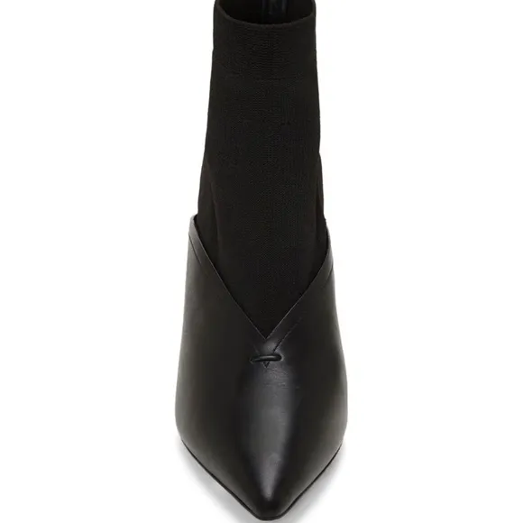 $520 NEW Mercedes Castillo Black Leather Sock Boots IT39/US9