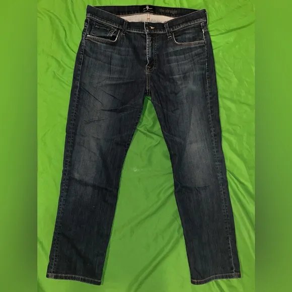 7 for All Mankind Lux Performance The Straight Men's Blue Jeans size 36