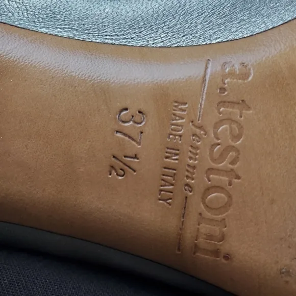 a. testoni Italian Leather Boots, Champagne Metallic, size 37.5 (US 7.5)