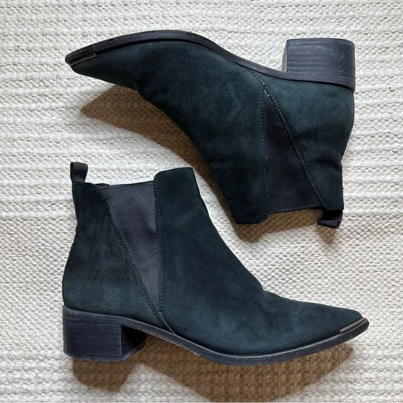 ACNE STUDIOS black suede leather Jensen pointed toe Chelsea boots 37