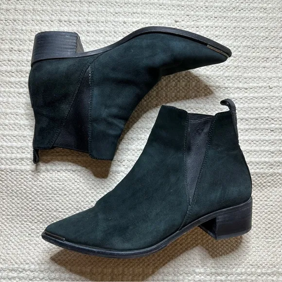 ACNE STUDIOS black suede leather Jensen pointed toe Chelsea boots 37