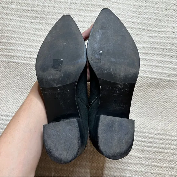 ACNE STUDIOS black suede leather Jensen pointed toe Chelsea boots 37