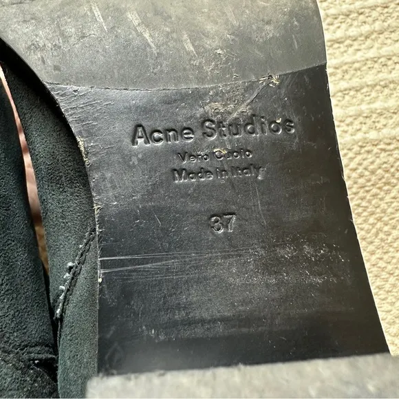 ACNE STUDIOS black suede leather Jensen pointed toe Chelsea boots 37