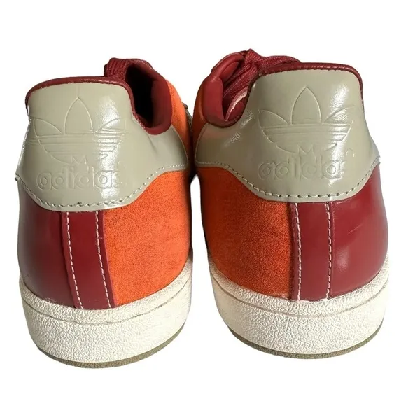 ADDIDAS RARE SUPERSTAR 1 SHELL TOE RED AND ORANGE SNEAKERS SIZE 11.5