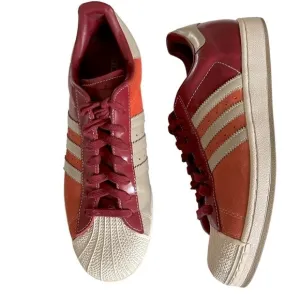 ADDIDAS RARE SUPERSTAR 1 SHELL TOE RED AND ORANGE SNEAKERS SIZE 11.5