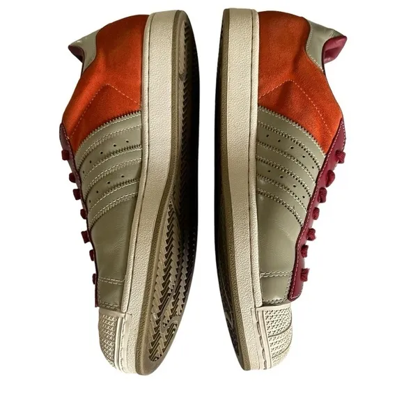 ADDIDAS RARE SUPERSTAR 1 SHELL TOE RED AND ORANGE SNEAKERS SIZE 11.5
