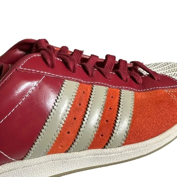ADDIDAS RARE SUPERSTAR 1 SHELL TOE RED AND ORANGE SNEAKERS SIZE 11.5