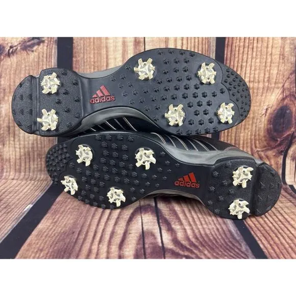 Adidas 360 Traxion Men’s 12 Golf Shoes BOA Black Red Athletic Sneaker Leather