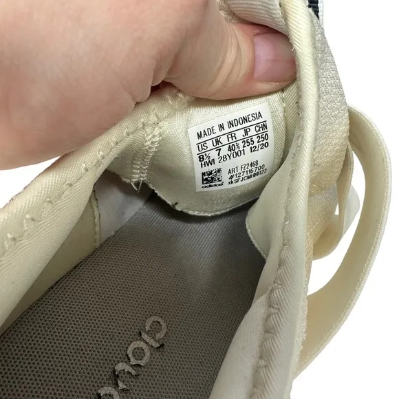 ADIDAS 8.5 Women's Cloudfoam Pure Motion Running Shoe Cream White Slip On