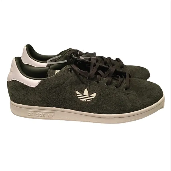 Adidas and Stan Smith Suede Olive Green Sneakers