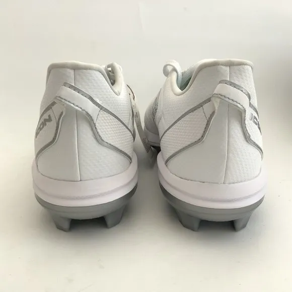 Adidas Baseball Shoes Mens Size 10 White Silver Icon 7