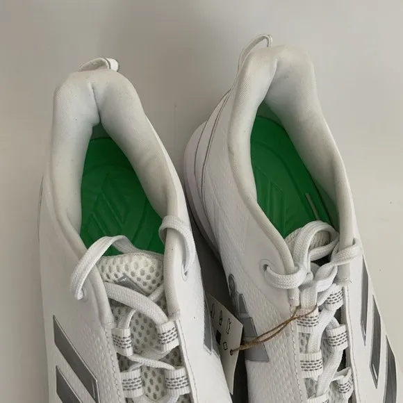 Adidas Baseball Shoes Mens Size 10 White Silver Icon 7