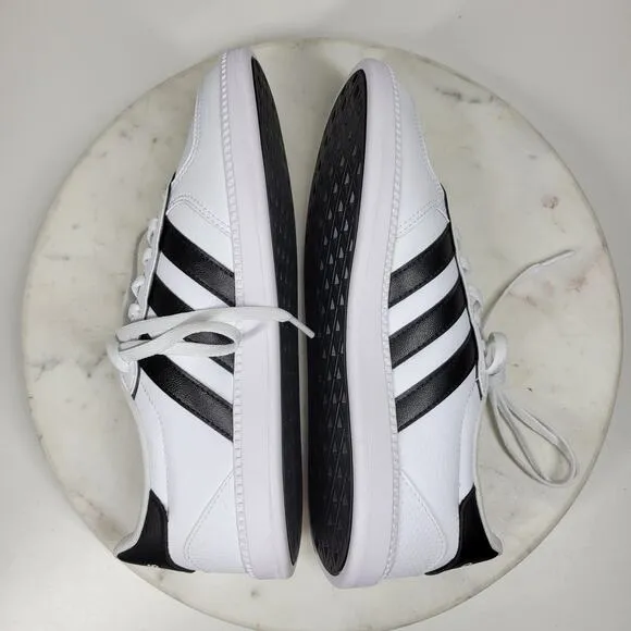 Adidas Breaknet Sleek Sneakers Womens 7 White Black 3 Stripes Athletic Shoes New