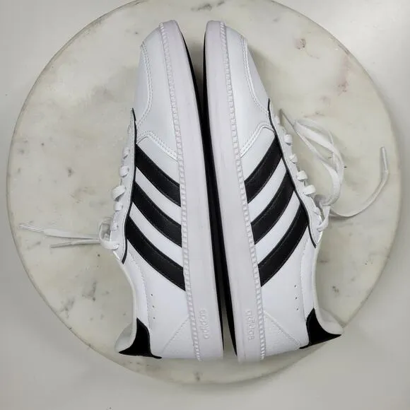 Adidas Breaknet Sleek Sneakers Womens 7 White Black 3 Stripes Athletic Shoes New
