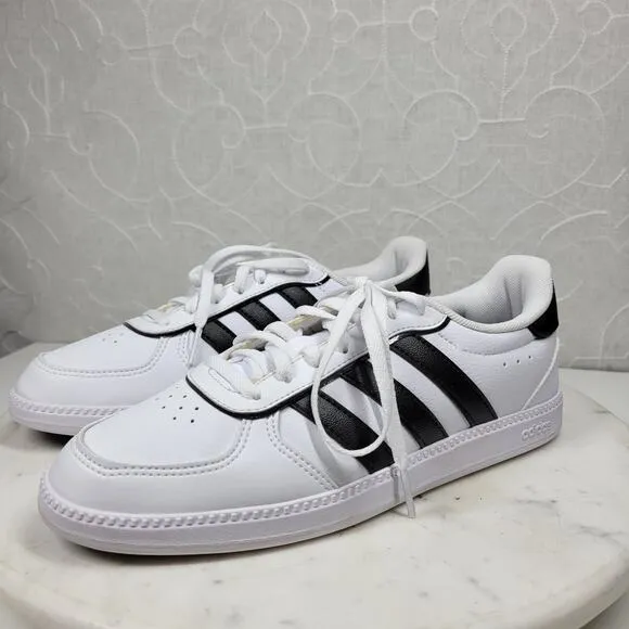 Adidas Breaknet Sleek Sneakers Womens 7 White Black 3 Stripes Athletic Shoes New