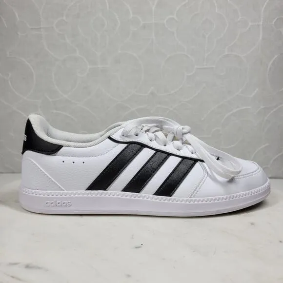 Adidas Breaknet Sleek Sneakers Womens 7 White Black 3 Stripes Athletic Shoes New