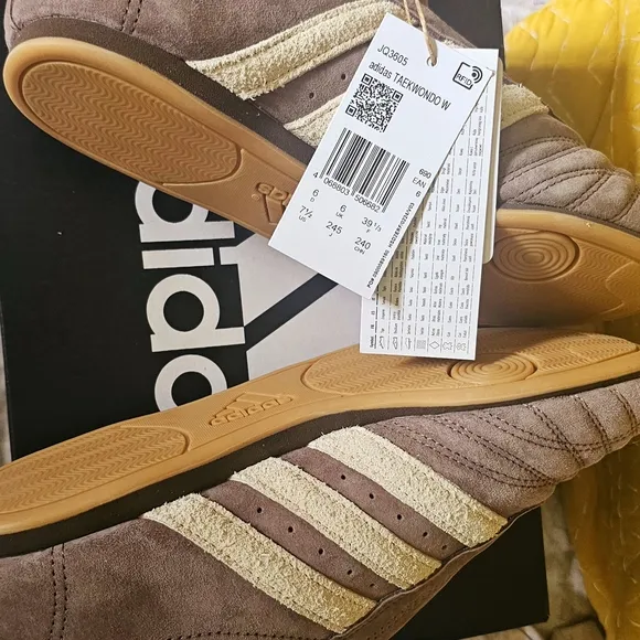 Adidas Brown Suede Sneakers with Three Stripes