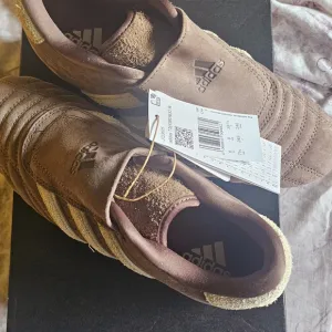 Adidas Brown Suede Sneakers with Three Stripes