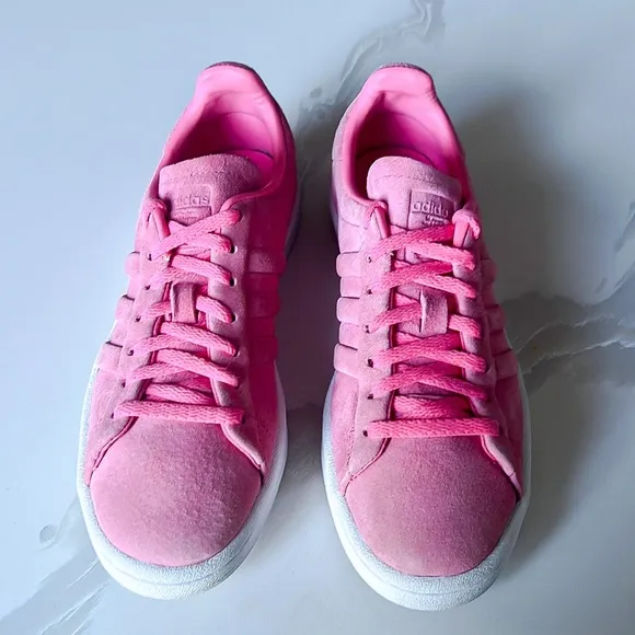 Adidas Campus Stitch and Turn Pink Embossed 3 Stripes Sneakers Womens Sz 5.5