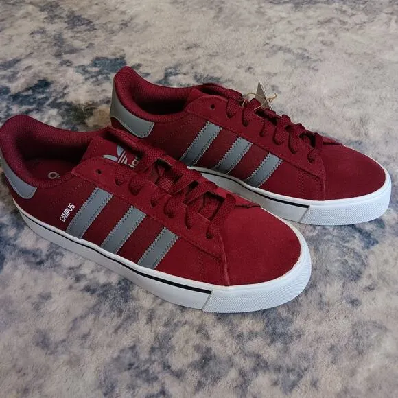 Adidas Campus Vulc Shadow Red Grey White Shoes IF9286 Men's Size 7 NWB