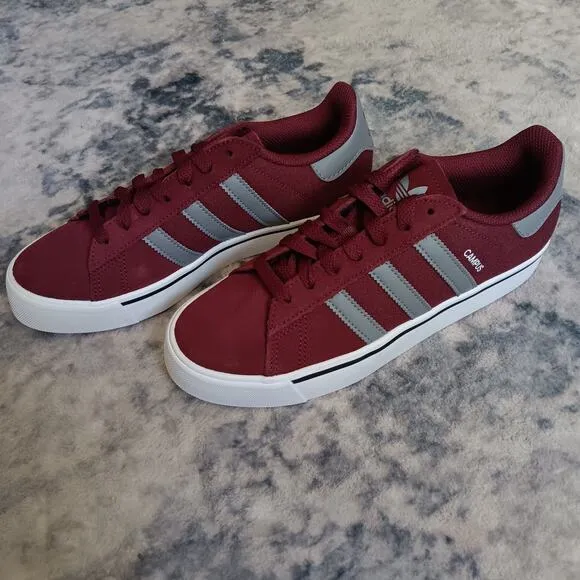 Adidas Campus Vulc Shadow Red Grey White Shoes IF9286 Men's Size 7 NWB