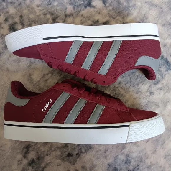 Adidas Campus Vulc Shadow Red Grey White Shoes IF9286 Men's Size 7 NWB