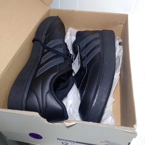 Adidas Courtblock Mens Size 12.0 Classic Fashion Sneakers Trainers IF6449 Black